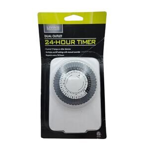 Living Solutions 24-Hour Timer Dual Outlet Multiple On/Off Settings WIC 270615